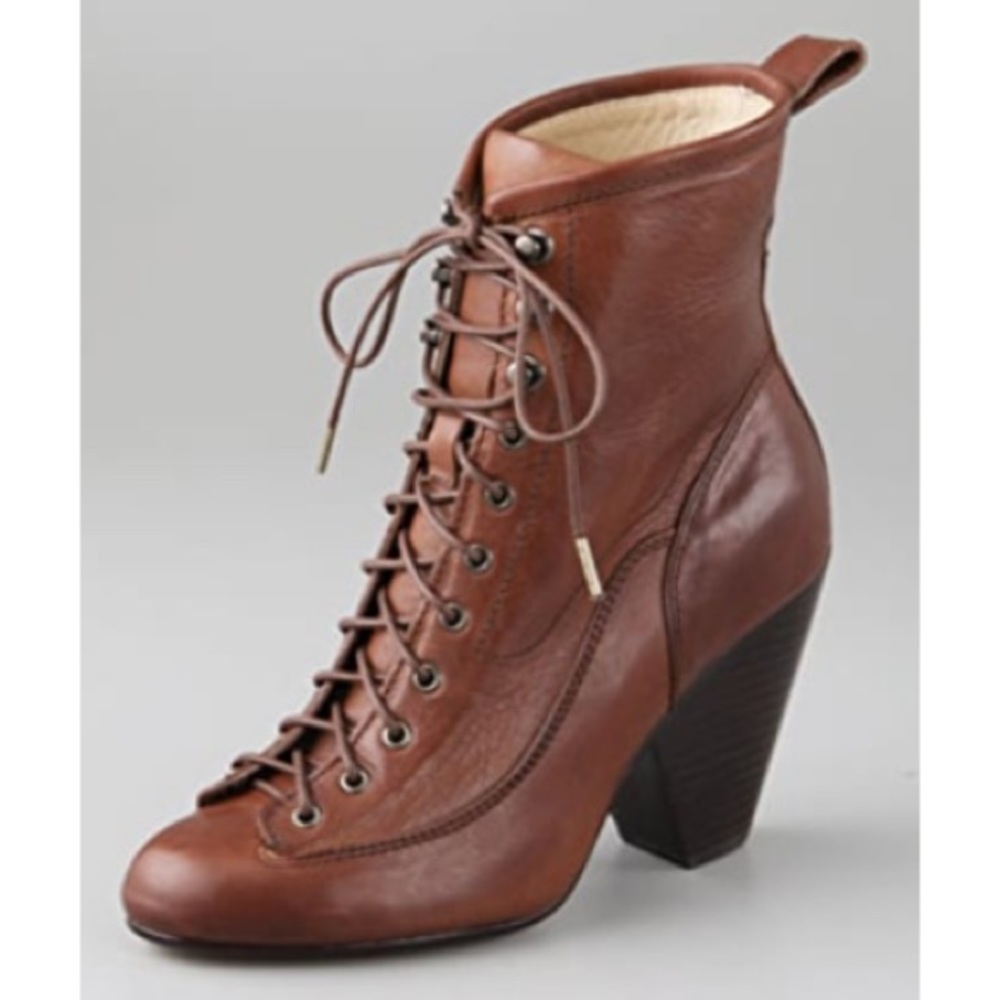 Rag & Bone Cognac Leather Lace Up Bootie